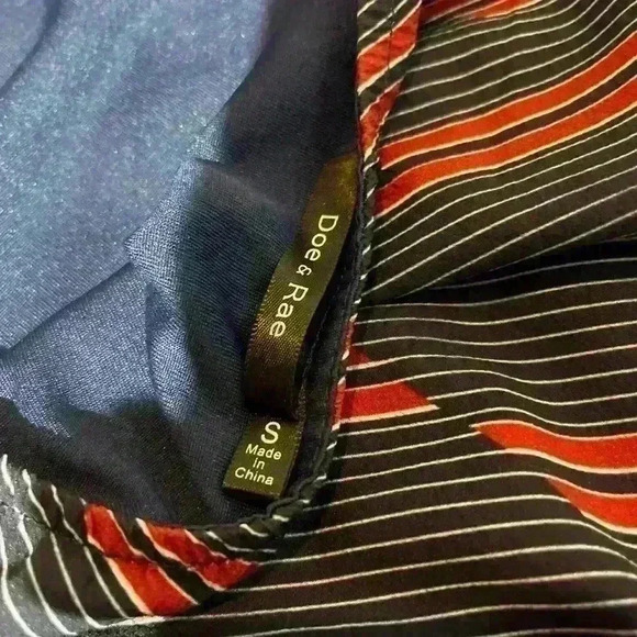 Anthropologie Doe & Rae Womens Small  Striped Navy And Red, Open Back - Picture 6 of 8